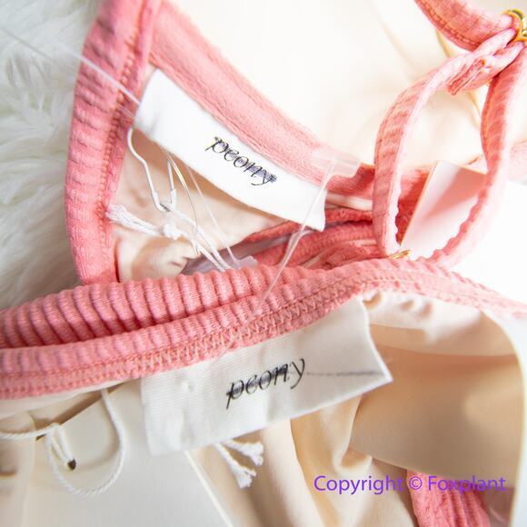 New! Set! Free People x Peony panel balconette highline pant bikini, size L - Picture 10 of 11